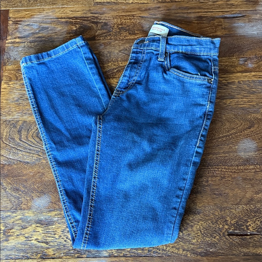 Boys Levi's Performance 511 Slim Blue Jeans (143)